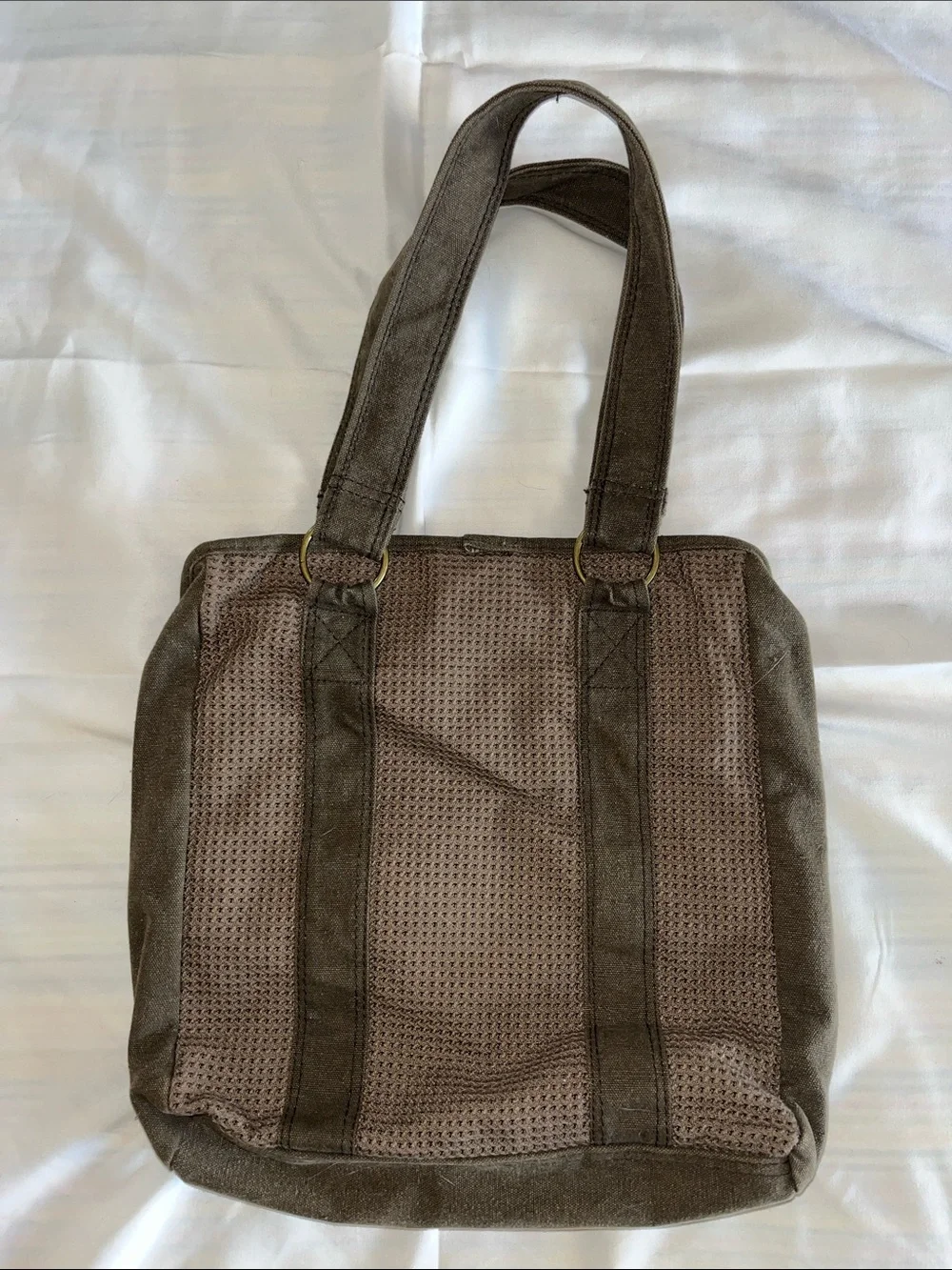 Kavu Gorpcore Brown Woven-Panel Carryall Tote‎
